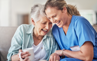 Caregiver with elderly client