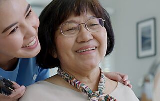 caregiver offering compassionate senior home care support and companionship through trusted in-home care services at HMC Home Care